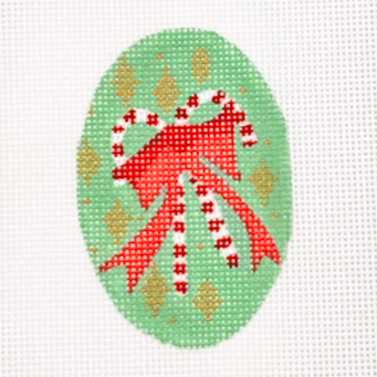 Double Candy Cane Mini Needlepoint Canvas