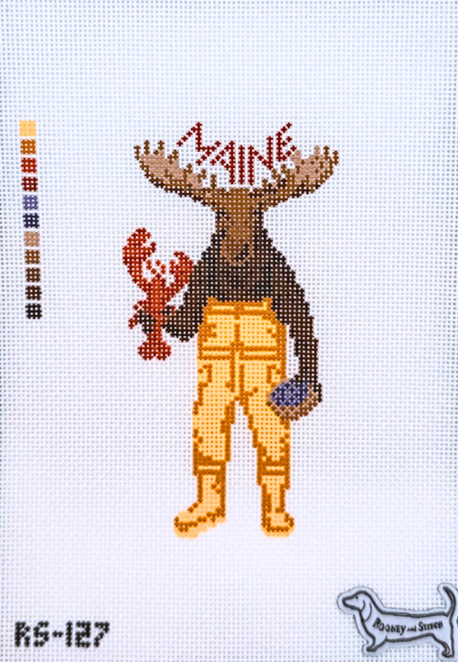 Maine Moose Needlepoint Canvas