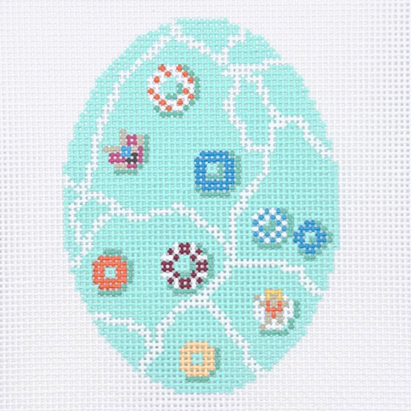 Tubes from Above Oval Needlepoint Canvas