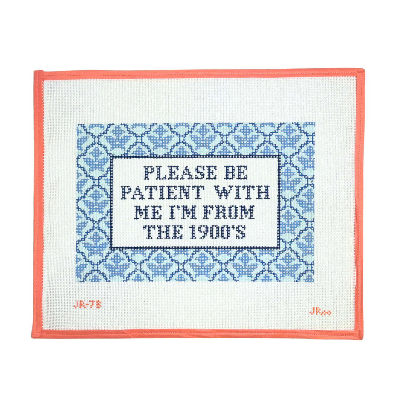 Blue 1900s Pillow Needlepoint Canvas