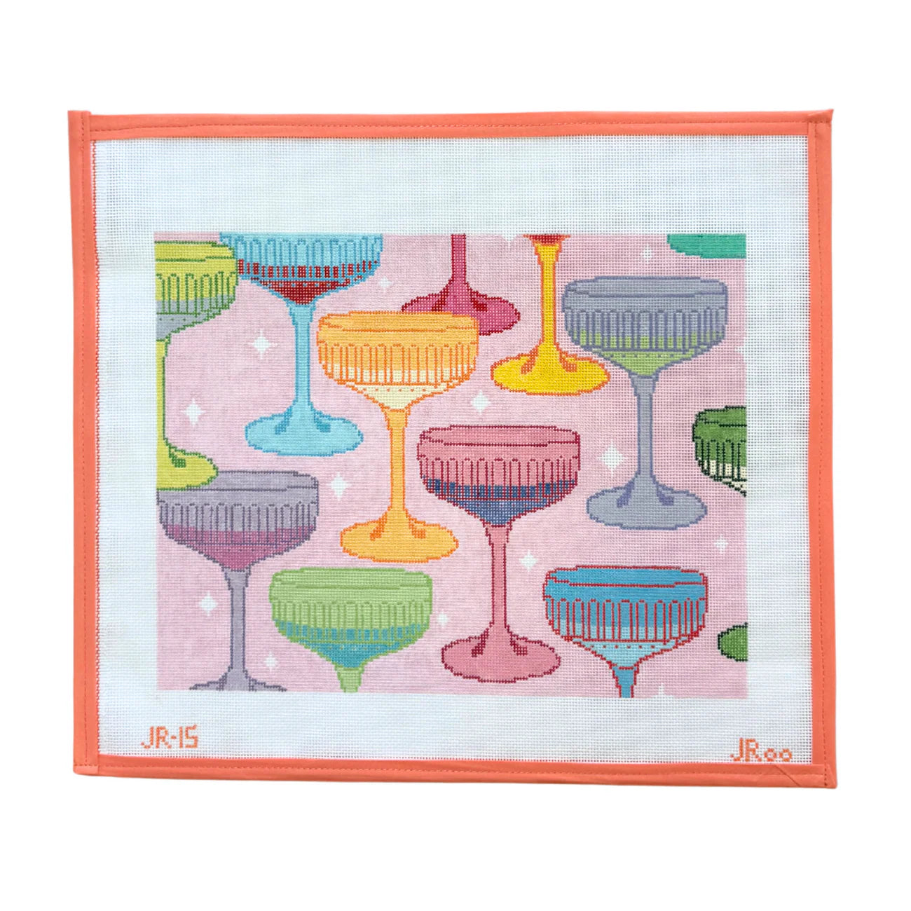 Champagne Party Pillow Needlepoint Canvas