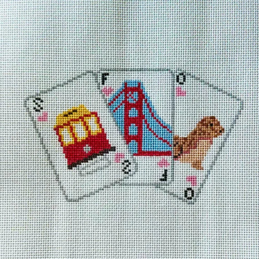 San Francisco Playing Cards Needlepoint Canvas