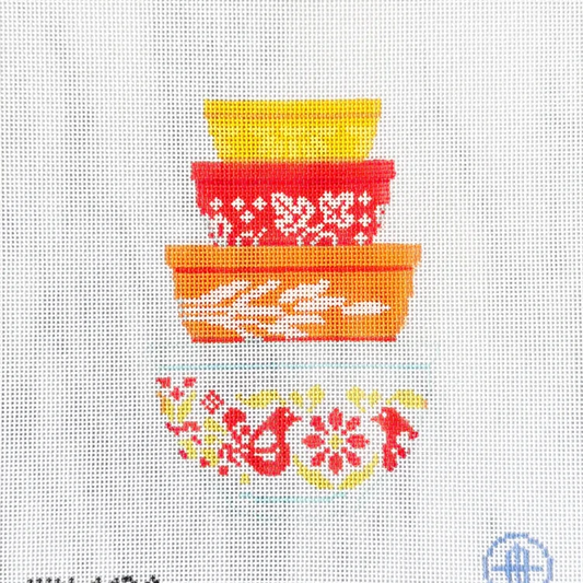 Vintage Mixing Bowls - Autumn Needlepoint Canvas