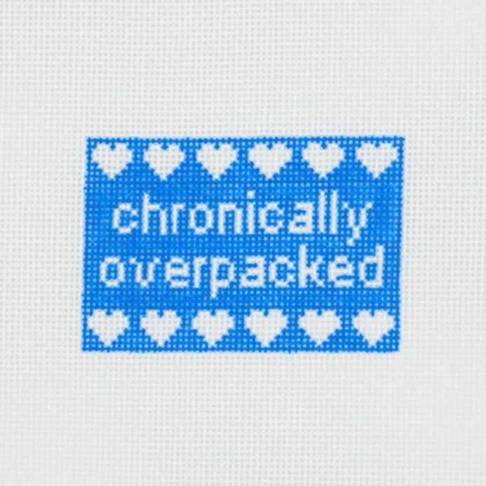 Chronically Overpacked Luggage Tag Needlepoint Canvas