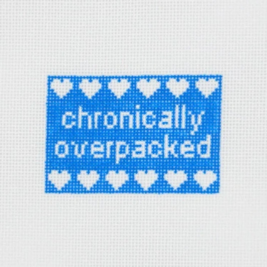 Chronically Overpacked Luggage Tag Needlepoint Canvas
