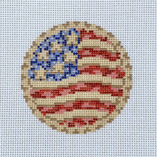 4th of July Pie Round Needlepoint Canvas