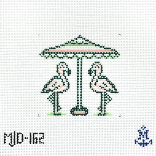 Florida Flamingos Needlepoint Canvas