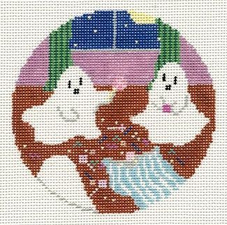 Ghosts Sorting Candy Round Needlepoint Canvas