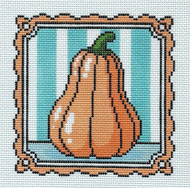 Coastal Harvest Fall Gourd Needlepoint Canvas