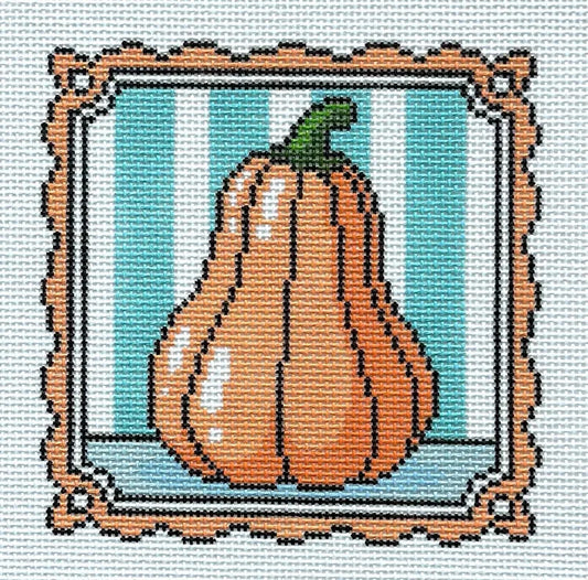 Coastal Harvest Fall Gourd Needlepoint Canvas