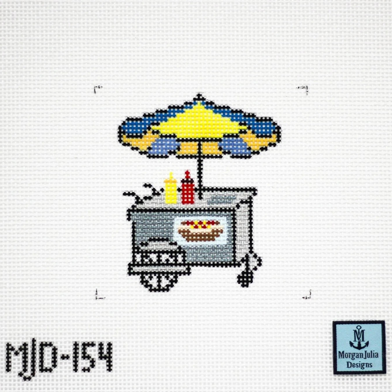 Hot Dog Cart Needlepoint Canvas