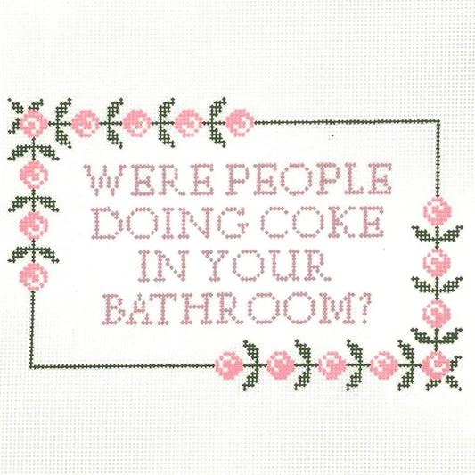 Coke in Bathroom Needlepoint Canvas