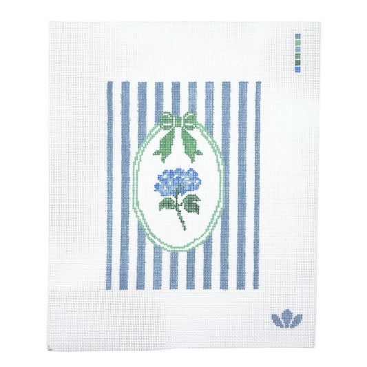 Hydrangea Stripes Needlepoint Canvas
