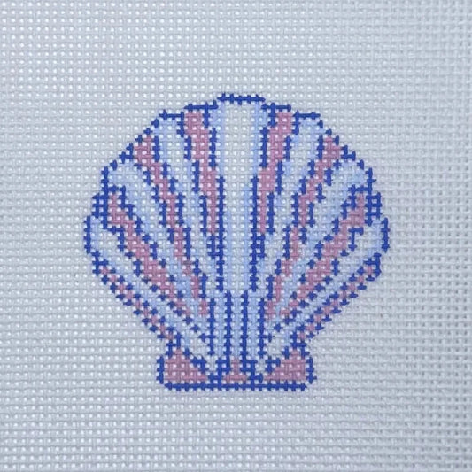Small Blue Seashell Needlepoint Canvas