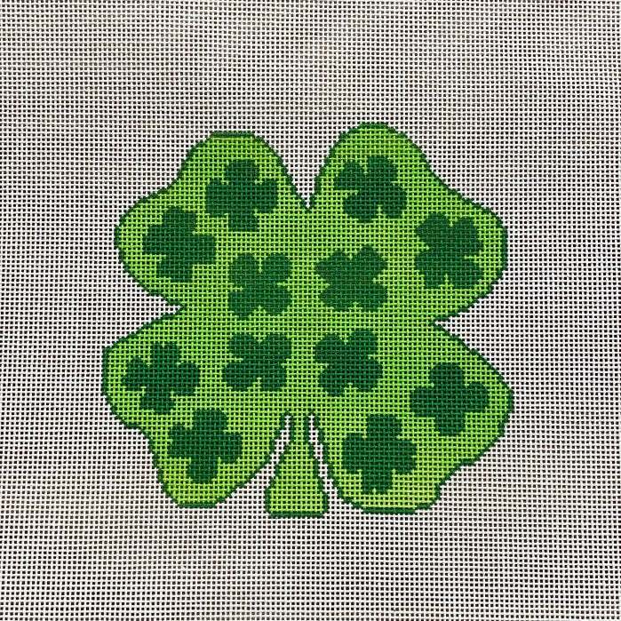 Shamrock with Small Shamrocks Needlepoint Canvas