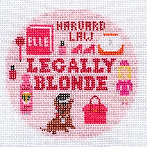 Legally Blonde Round Needlepoint Canvas