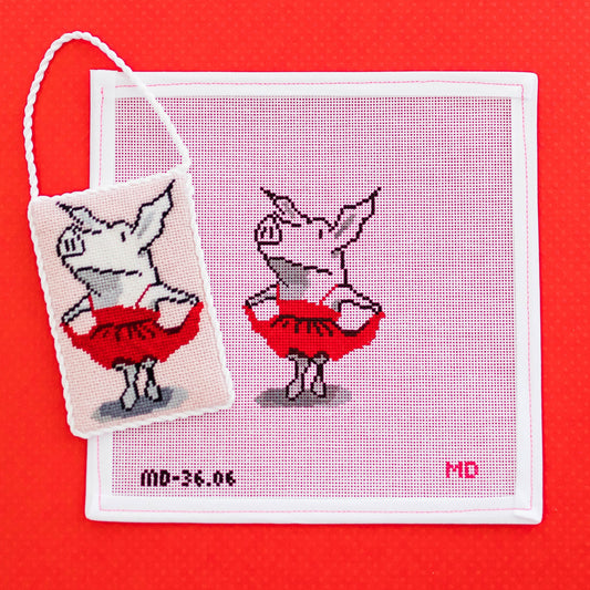 Pig Ready for the Red Carpet Needlepoint Canvas