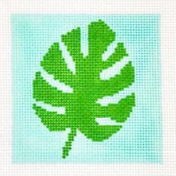 Palm Leaf Square Needlepoint Canvas