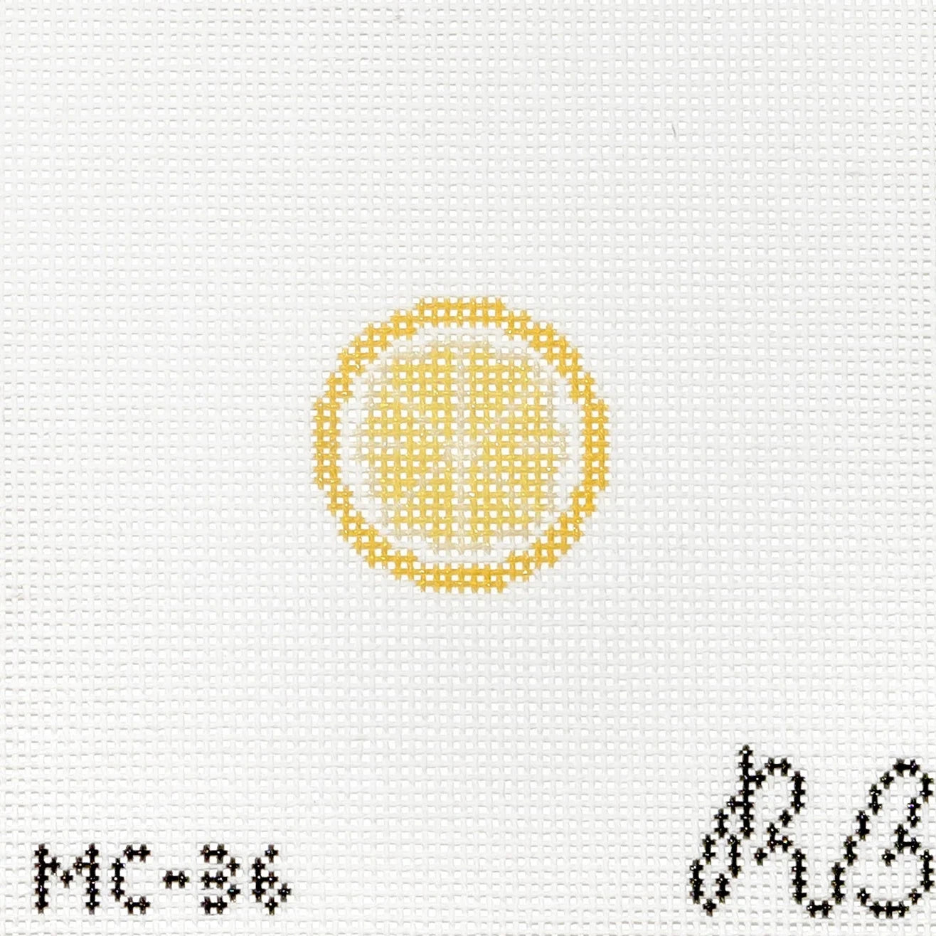Mini Lemon Slice Round Needlepoint Canvas