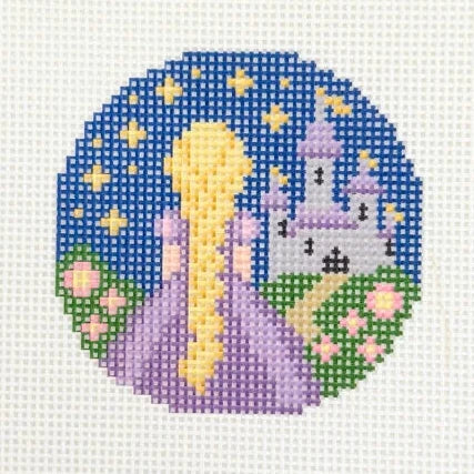 Princess Under The Stars Round Needlepoint Canvas