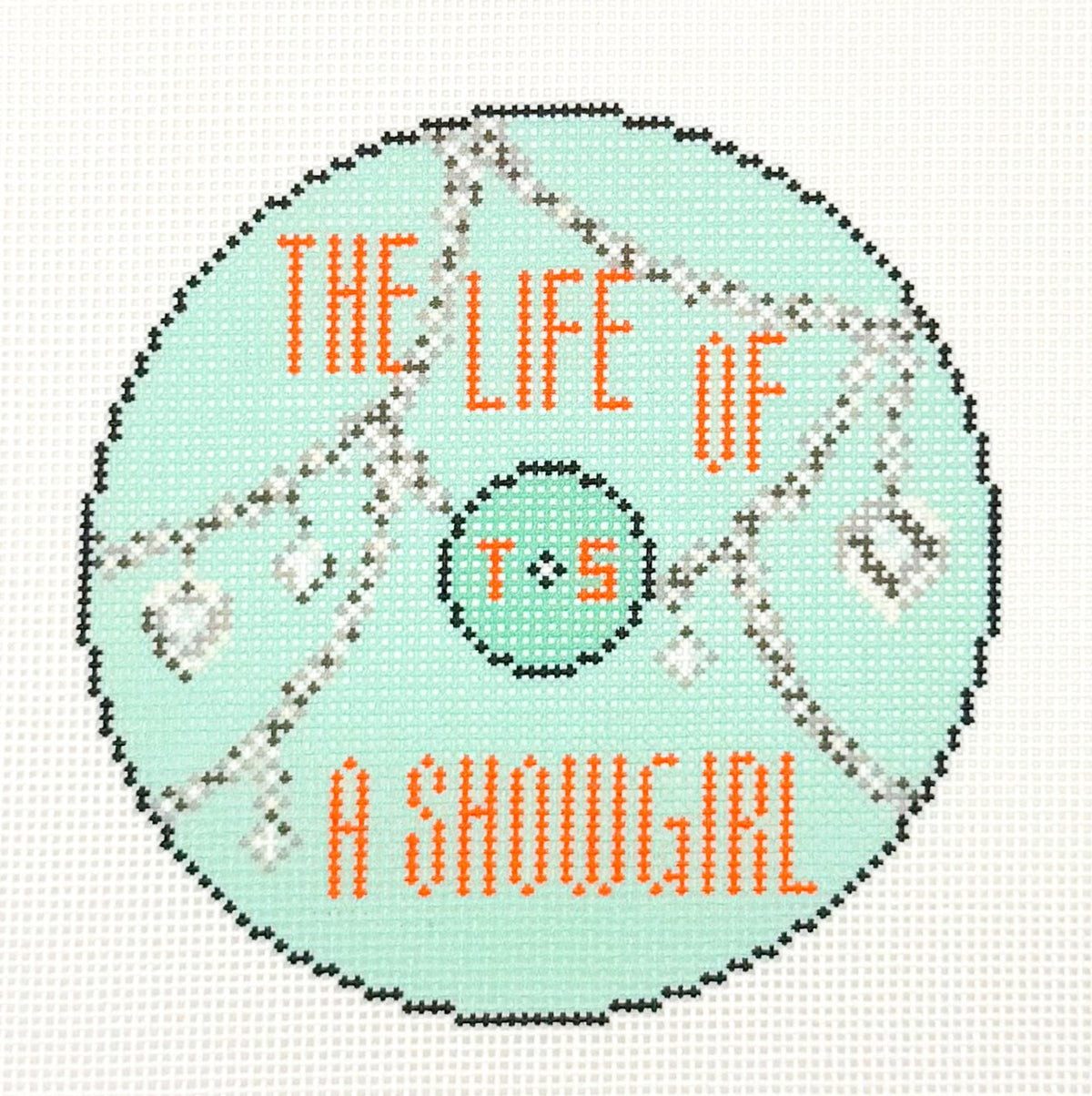 Life of a Showgirl Vinyl Round Needlepoint Canvas