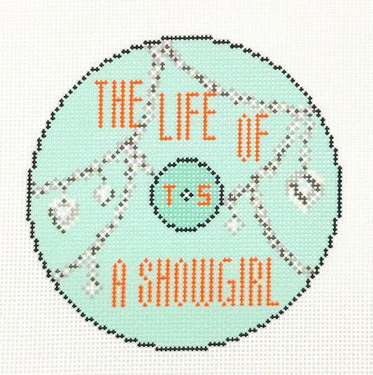 Life of a Showgirl Vinyl Round Needlepoint Canvas