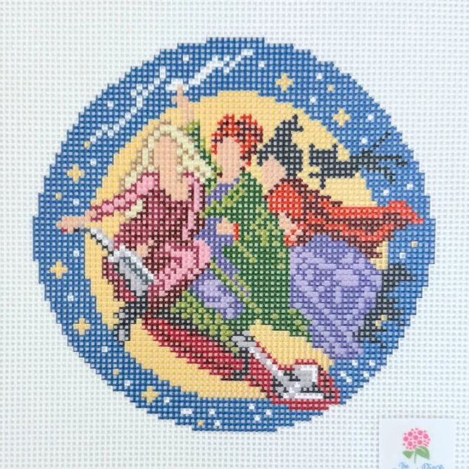 Spellbound Sisters Round Needlepoint Canvas