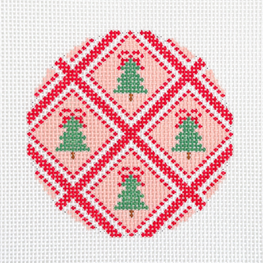 Tree Trellis Round Needlepoint Canvas